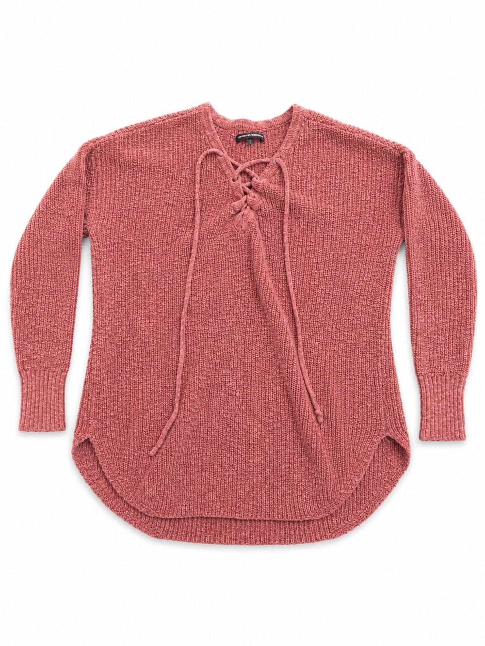 American Eagle Outfitters Lace-Up Knit Pullover - Rose